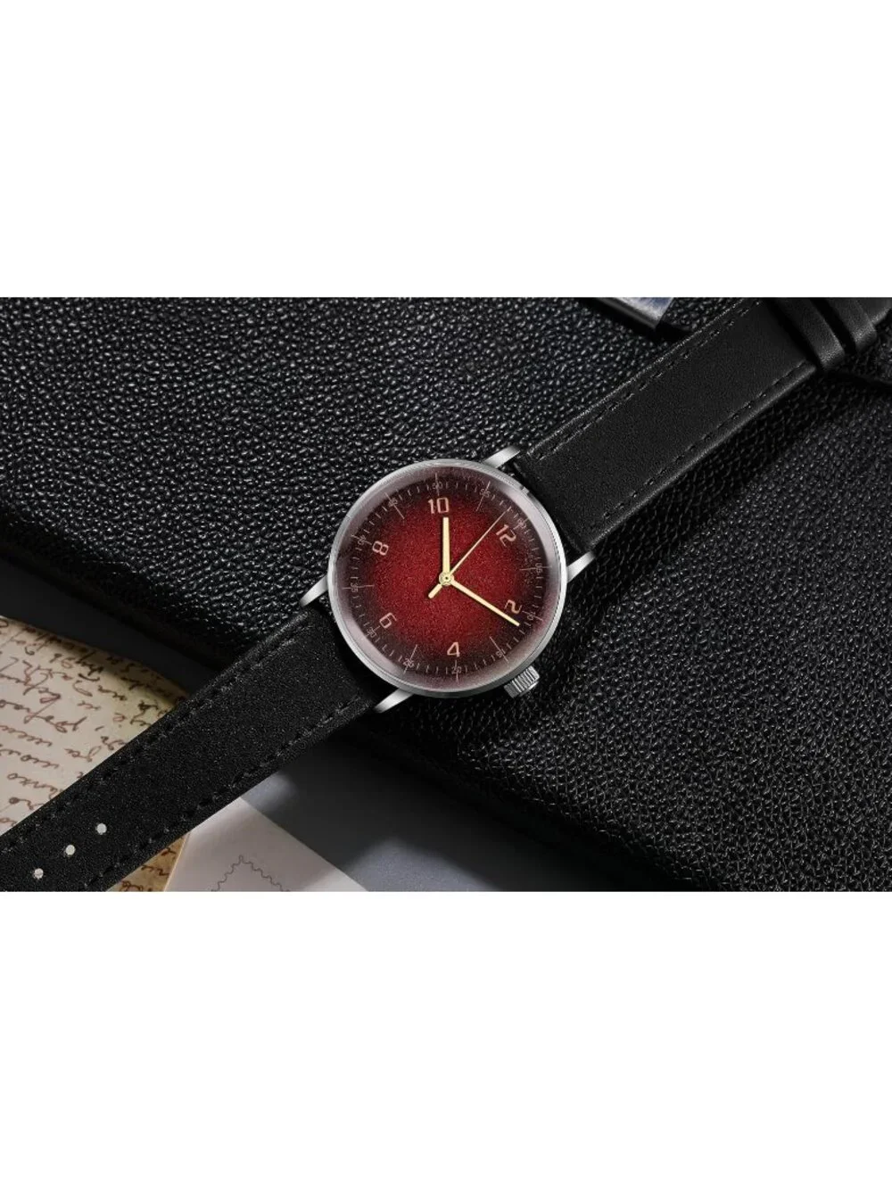 Men's Silver Red Vintage Mechanical Casual and Minimalist Manual Wrist Watch